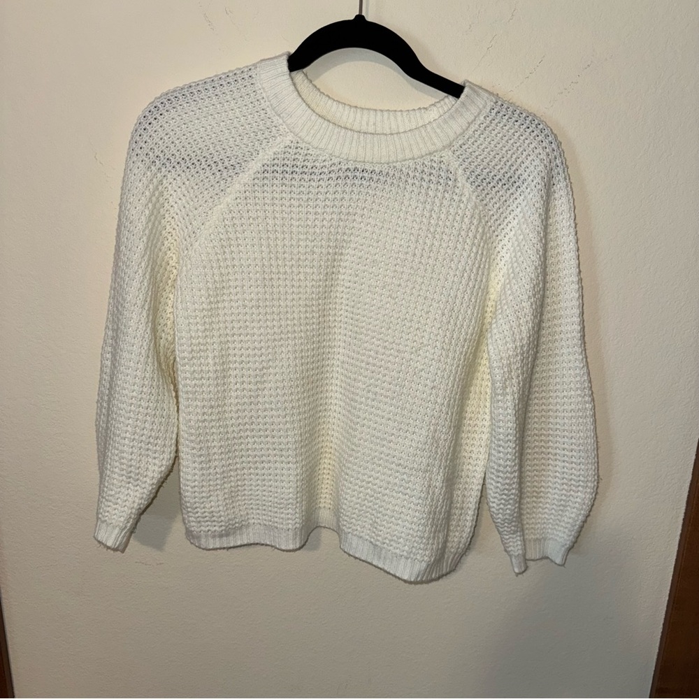 Love Elle Candace Long Sleeve Pullover White Sweater Size Large